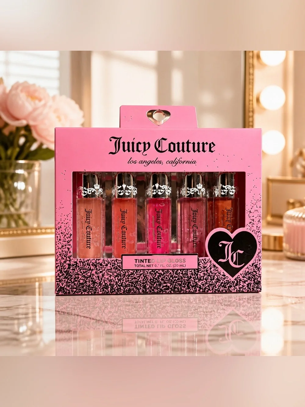 Juicy Couture 5-Piece Tinted Lip Gloss Set – Pink & Coral Shades